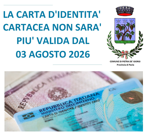 Le carte didentità cartacee non saranno più valide dal 3 agosto 2026