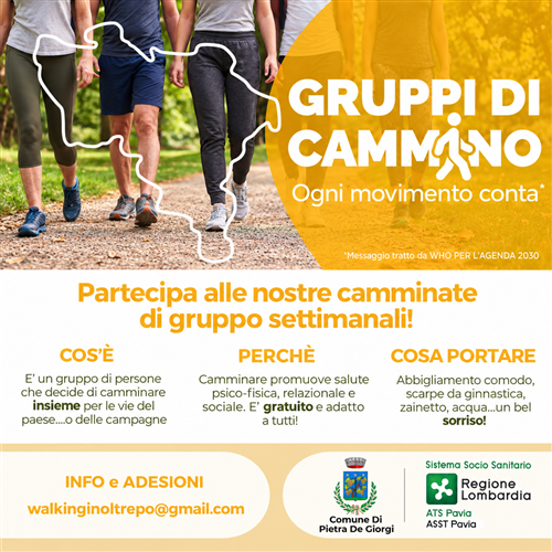 Gruppi di Cammino â€“ Iniziativa di ATS Pavia per promuovere salute e benessere