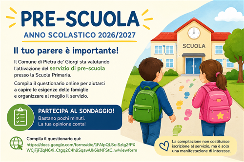 Sondaggio per l'attivazione del servizio di pre-scuola â€“ Anno scolastico 2026/2027